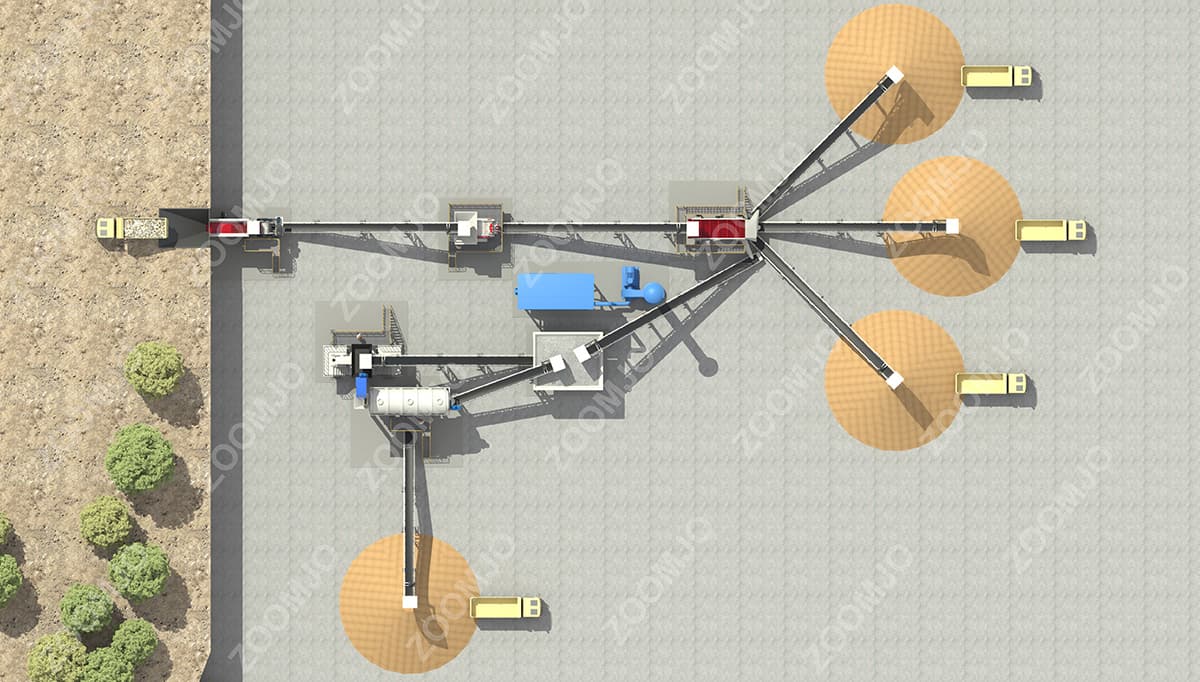 Chile limestone crusher sand making machine screening production line with an output of 150 tons per hour